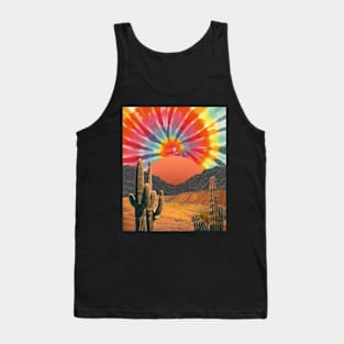 Tie Dye Hippie Desert Cactus Saguaro Tank Top